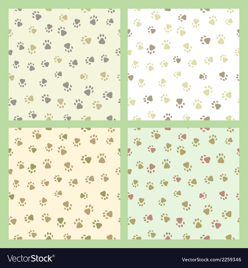 Set of seamless patterns with prints animals