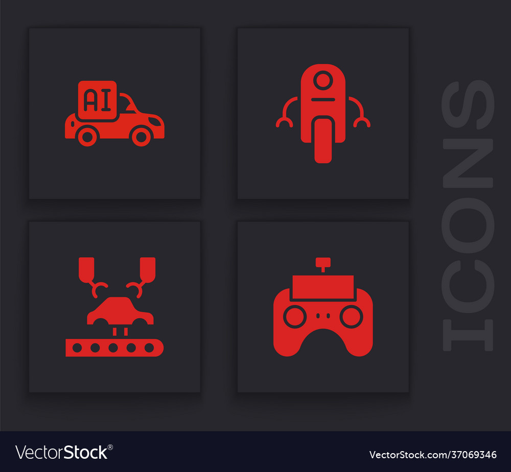 Set remote control autonomous smart car robot vector image Set remote control autonomous smart car robot