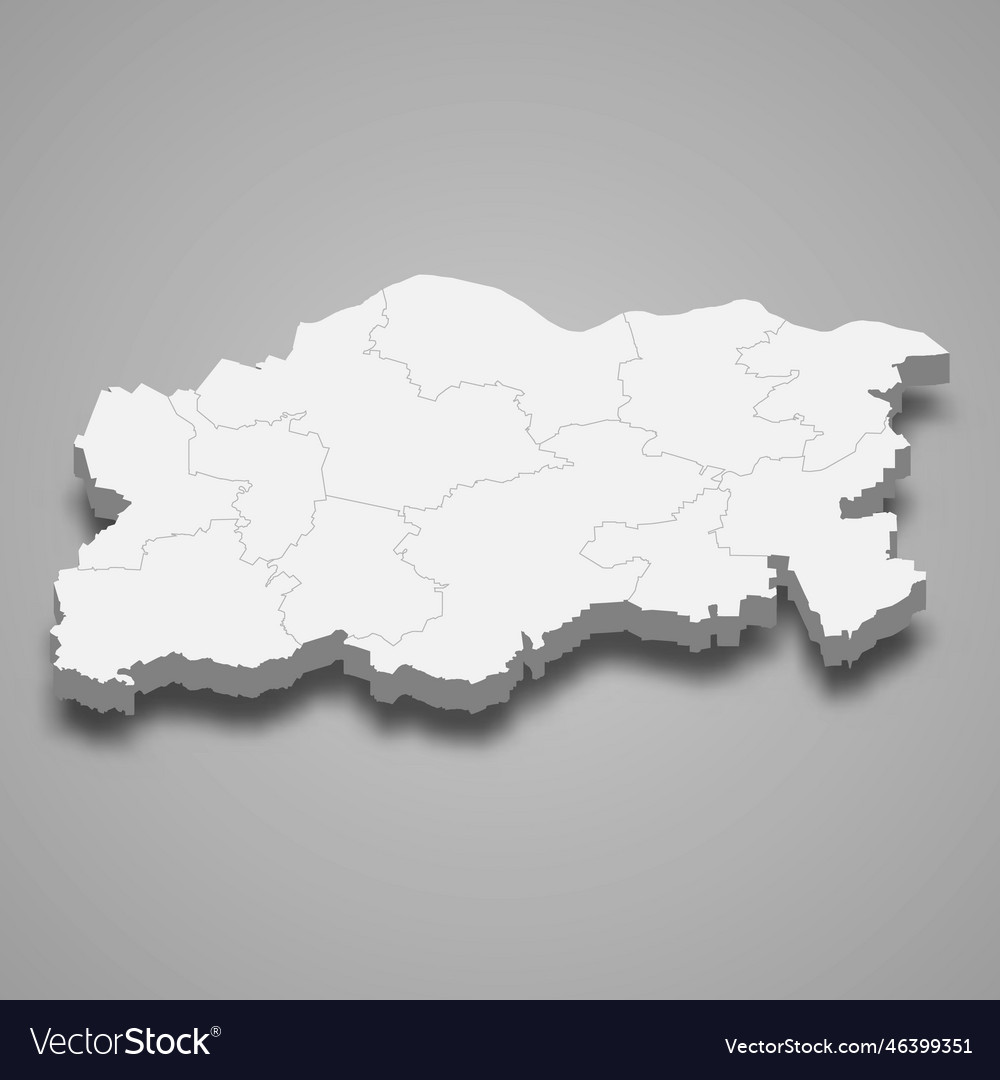 3d isometric map of pleven is a province