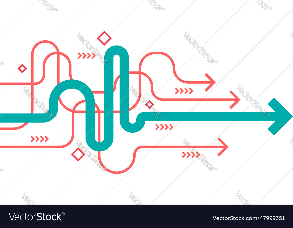 Arrow direction competition business lead concept