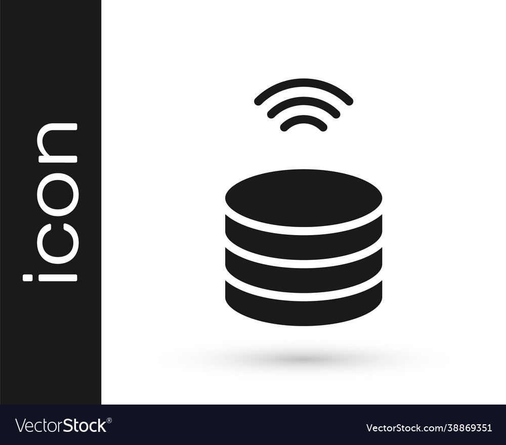 Black smart server data web hosting icon vector image Black smart server data web hosting icon