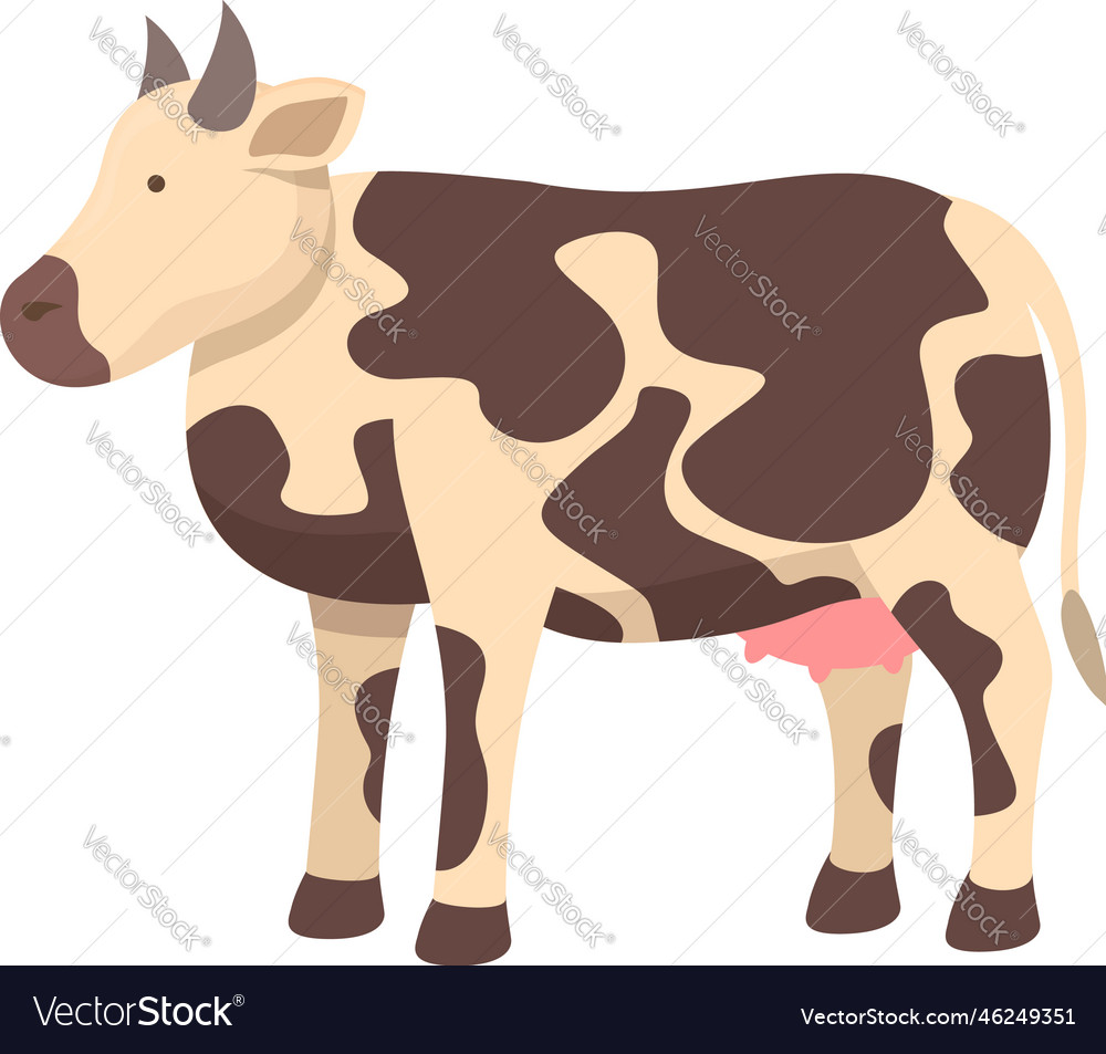 Calf cow icon cartoon cattle animal Royalty Free Vector