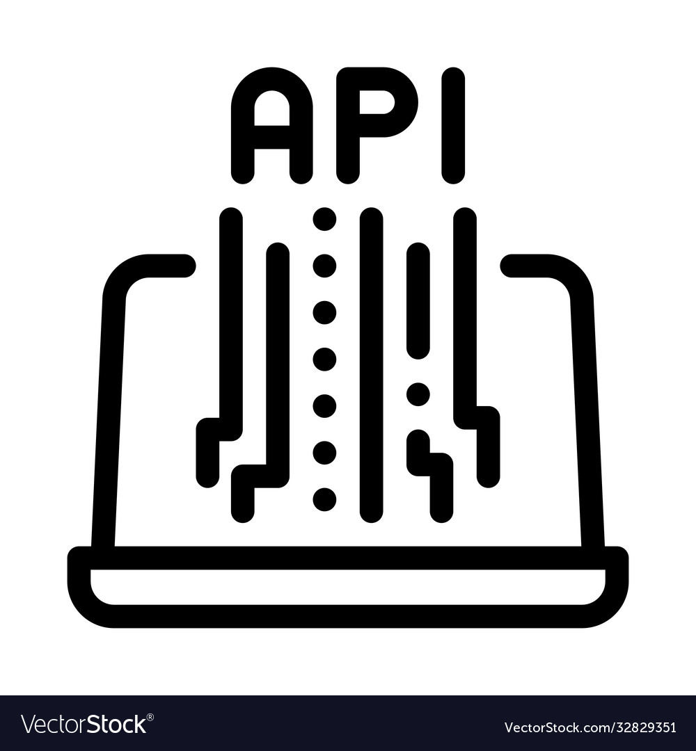 Front end api icon outline Vector Image Front end api icon outline
