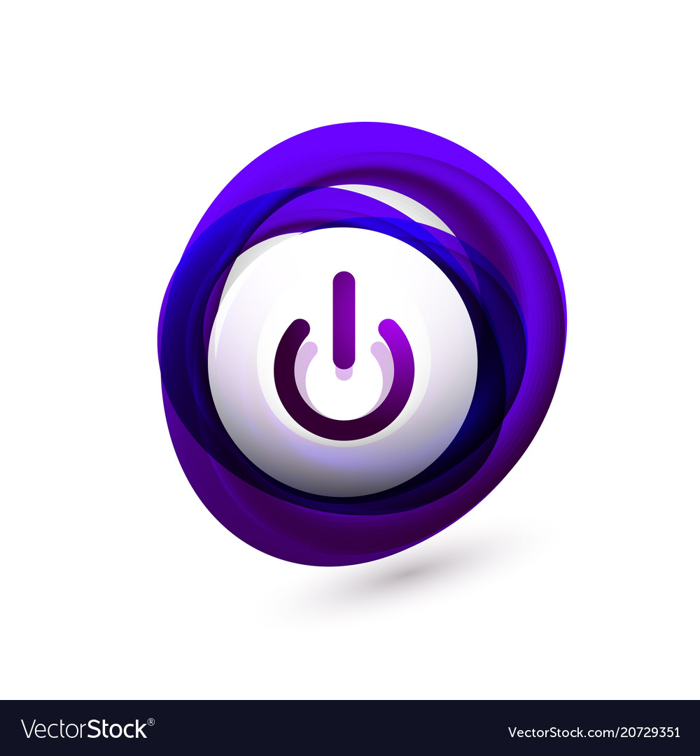Glass transparent effect power start button vector image Glass transparent effect power start button