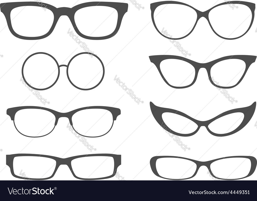 Glasses Set Royalty Free Vector Image - VectorStock