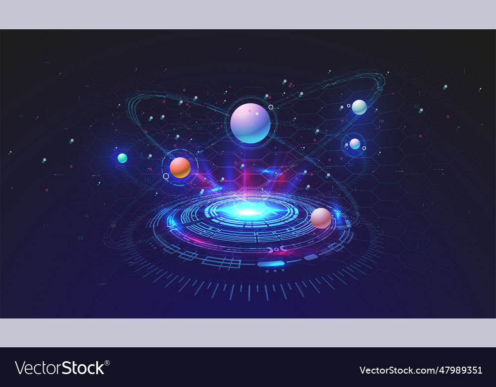 Hi-tech technological background with hud