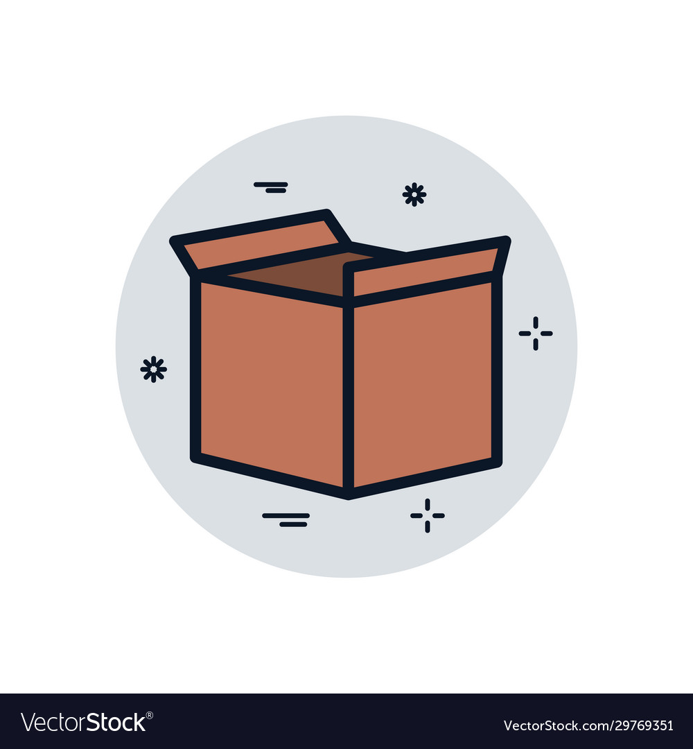 Isolated delivery open box fill block style icon