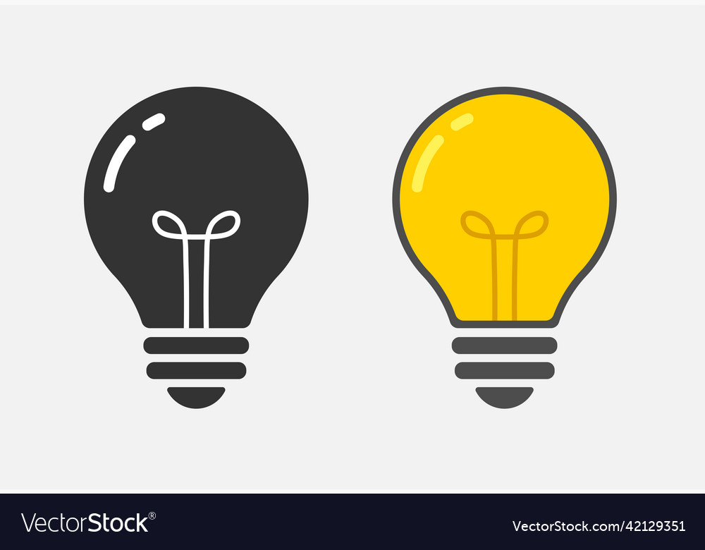 Light bulb or lamp icon isolated flat design