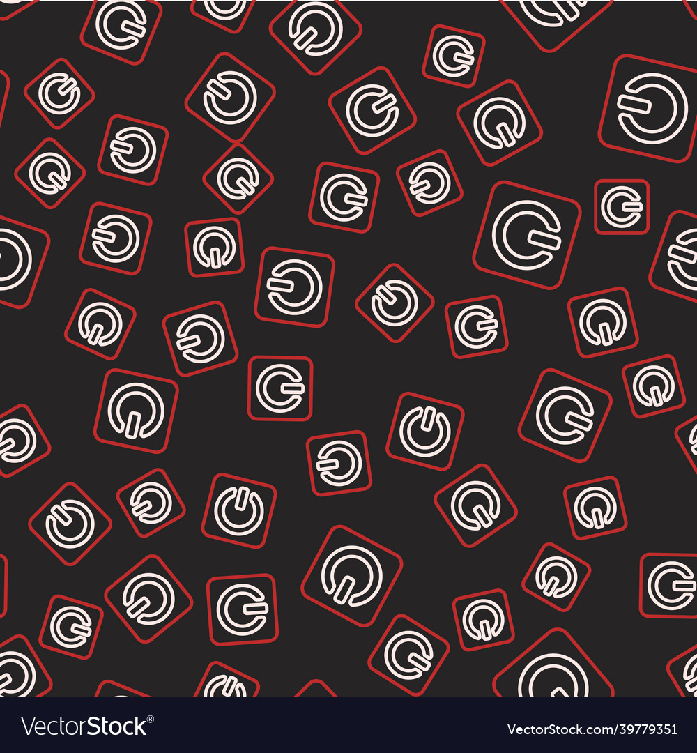 Line power button icon isolated seamless pattern Vector Image Line power button icon isolated seamless pattern