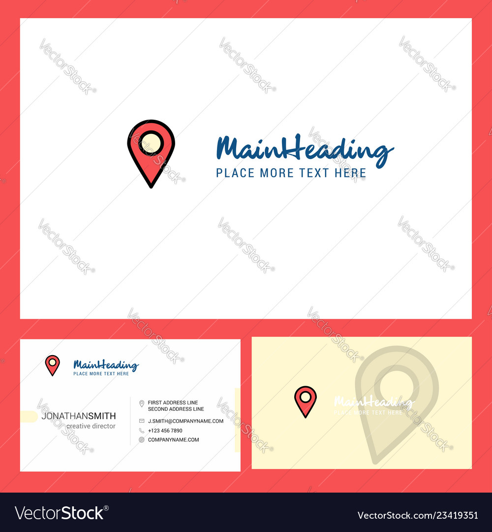 Map pointer logo design with tagline front vector image Map pointer logo design with tagline front