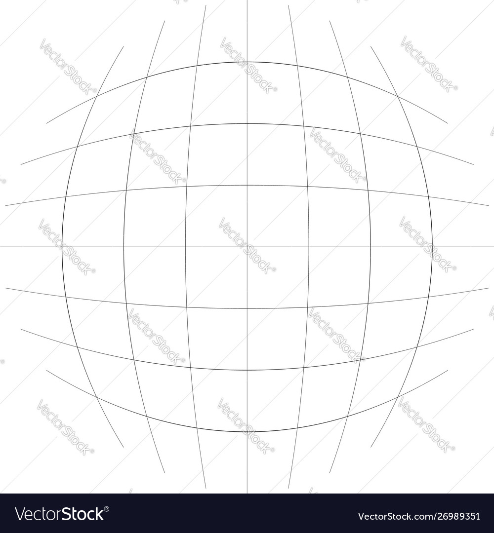 Orb sphere with squares line mesh grid circular