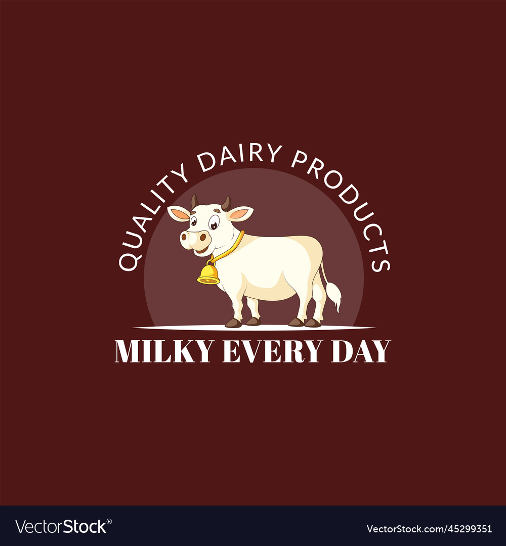 Quality dairy products milky every day logo Vector Image