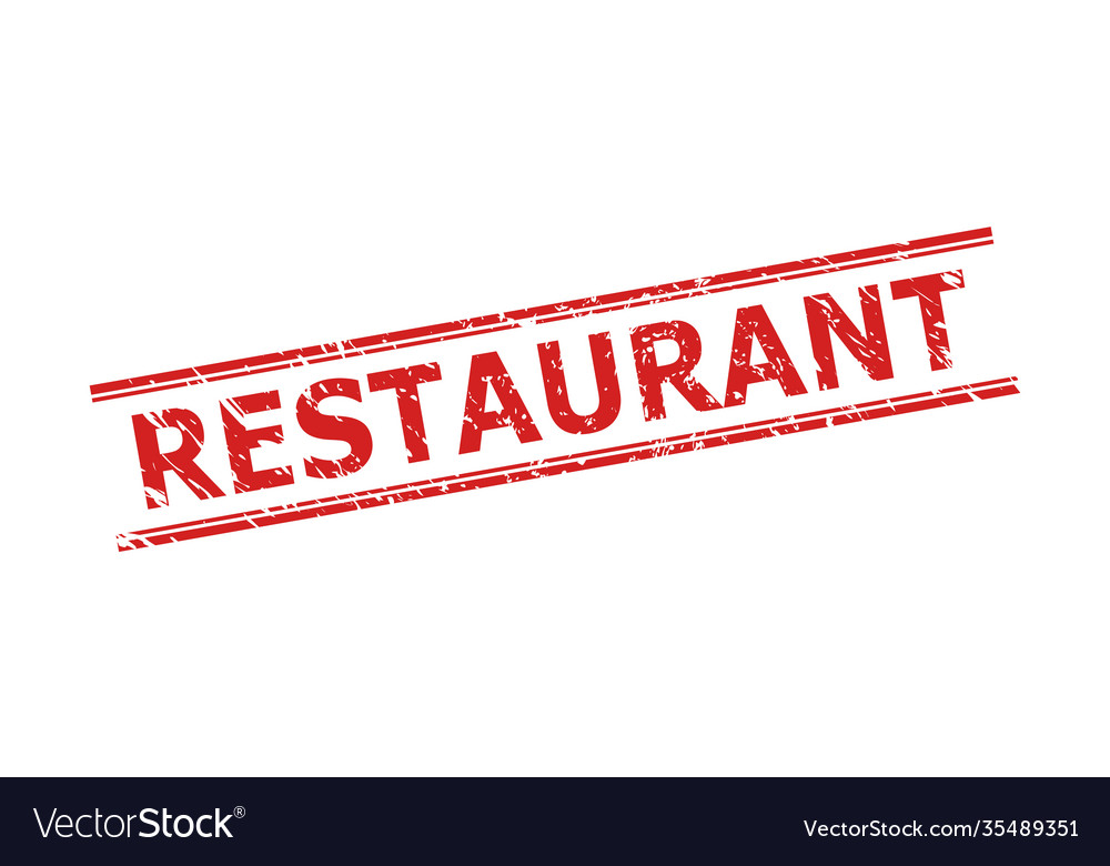 Restaurant stamp with corroded style and double Vector Image