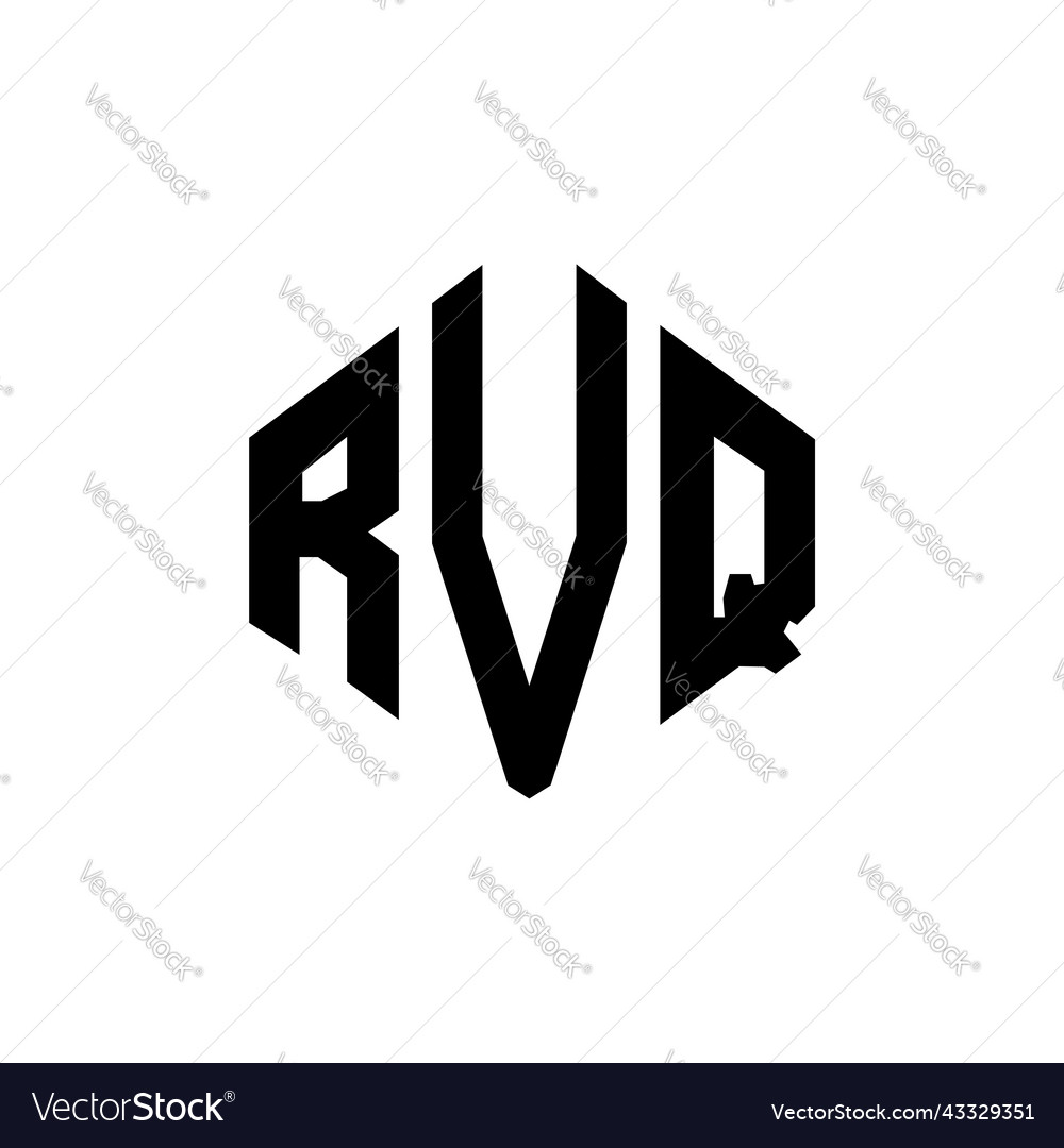 Rvq letter logo design with polygon shape