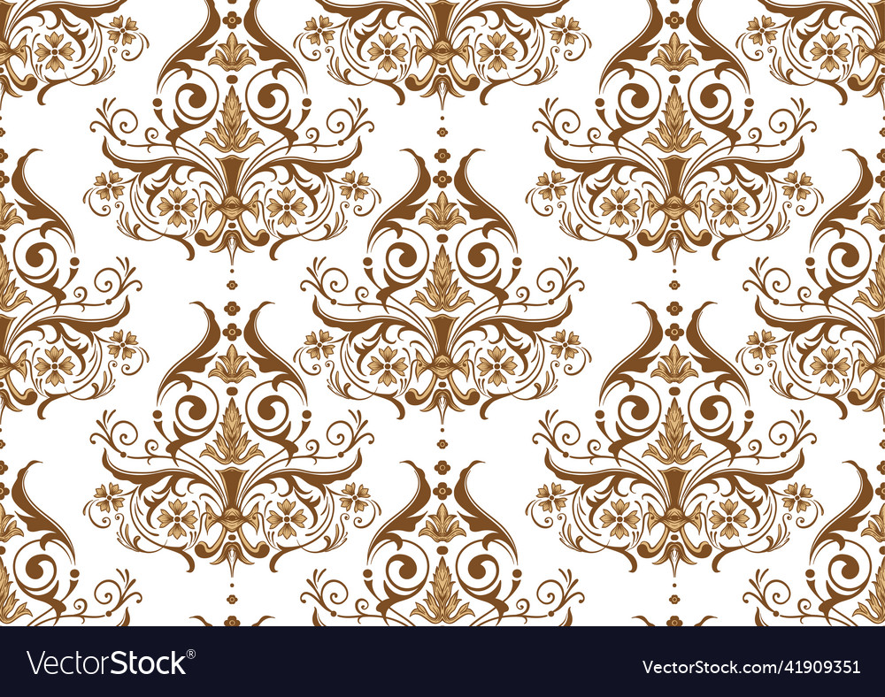 Seamless pattern background in baroque rococo vector image Seamless pattern background in baroque rococo