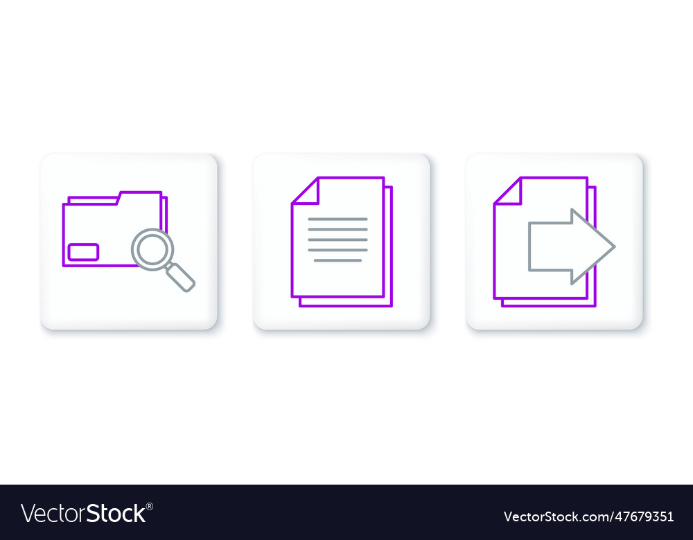 Set line next page arrow search concept vector image Set line next page arrow search concept