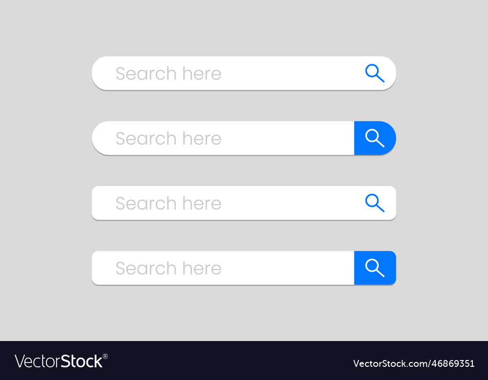 Set of search bar boxes ui templates