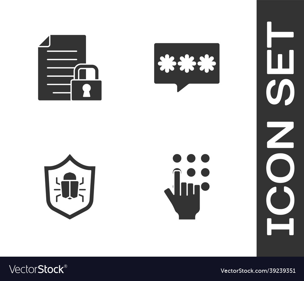Set password protection document and lock system Vector Image Set password protection document and lock system