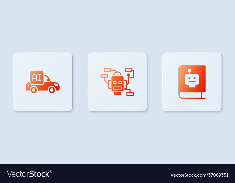 Set robot autonomous smart car and user manual vector image Set robot autonomous smart car and user manual