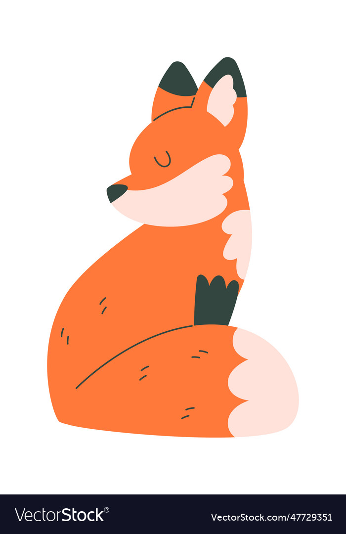 Sitting fox animal Royalty Free Vector Image - VectorStock