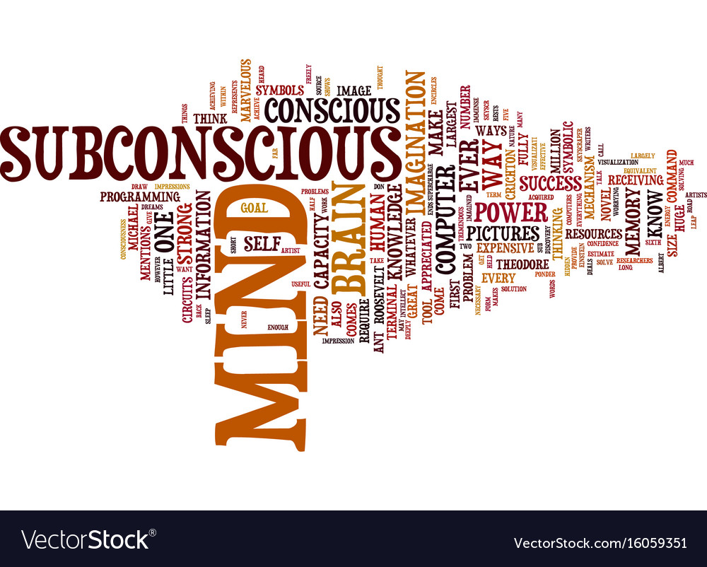 The power of our subconscious mind text Royalty Free Vector