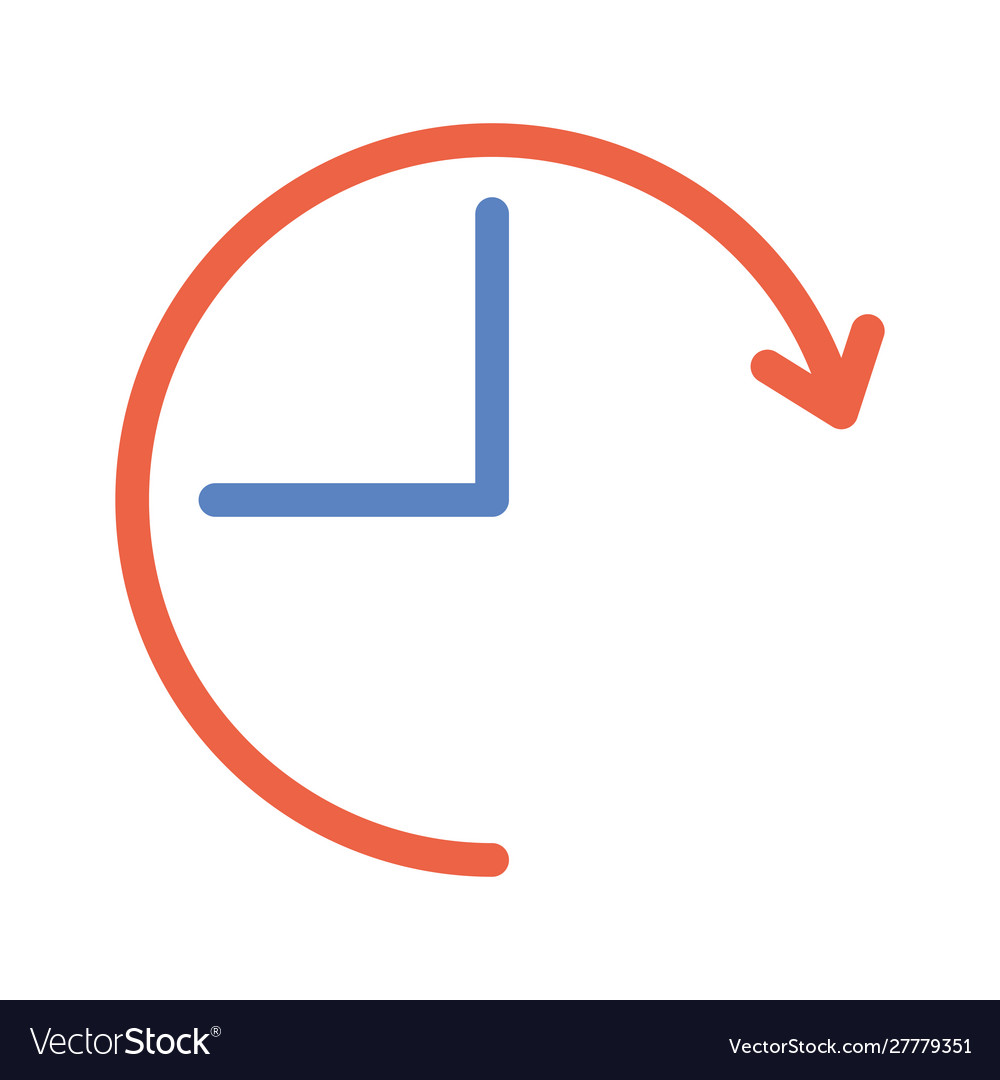 Time clock with arrow around