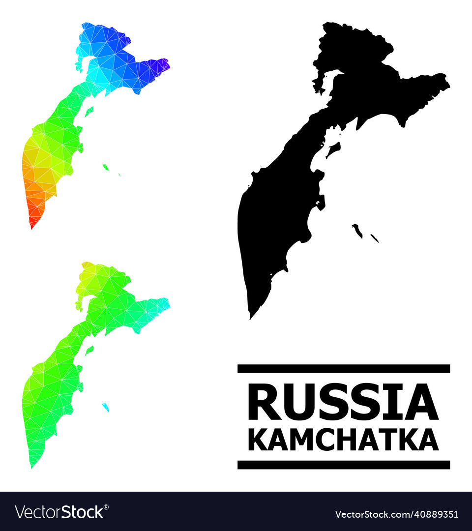 Triangle filled spectrum map of kamchatka vector image Triangle filled spectrum map of kamchatka