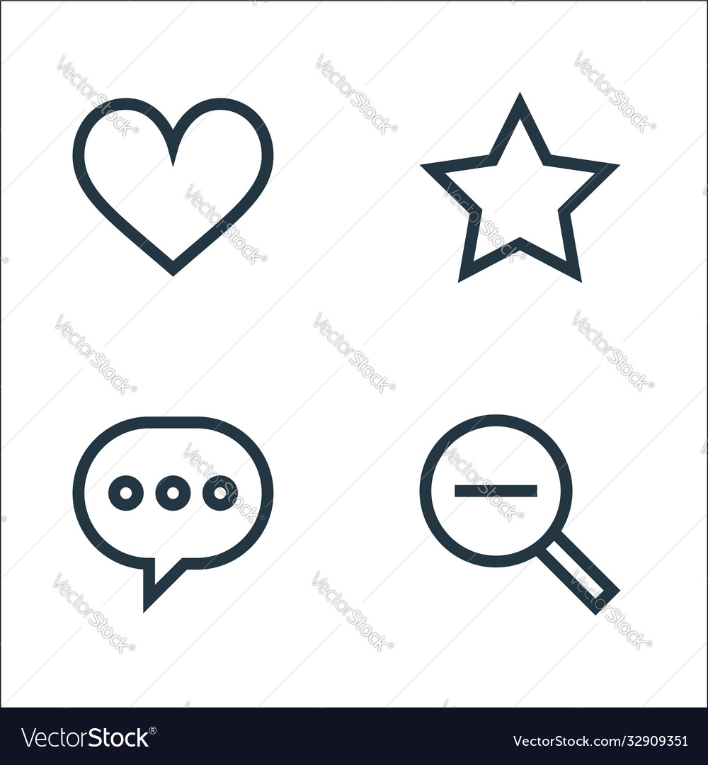 Web essentials line icons linear set quality