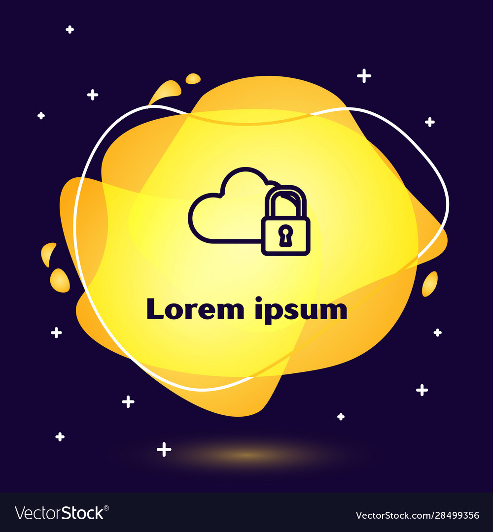 Black line cloud computing lock icon isolated Vector Image Black line cloud computing lock icon isolated