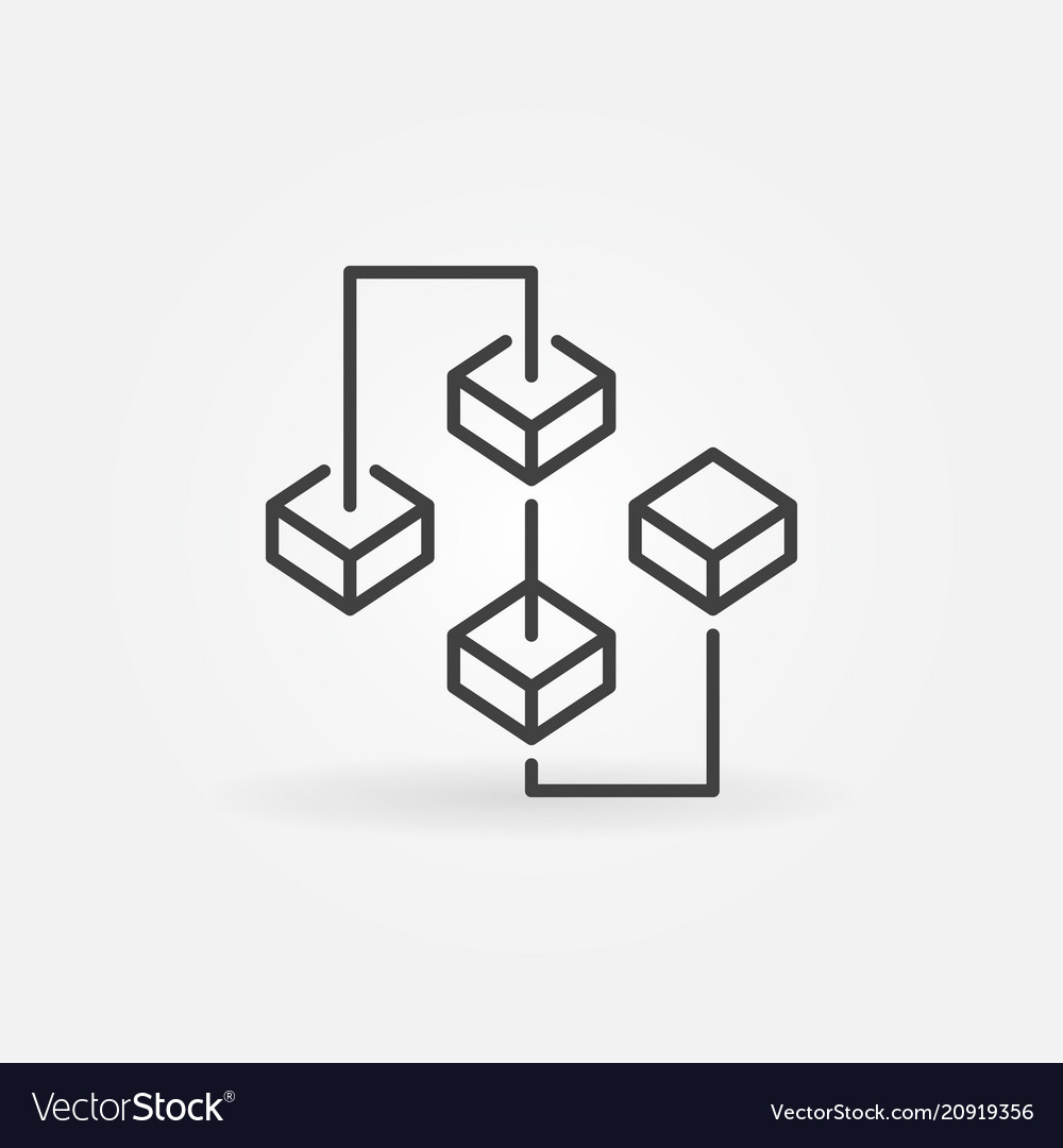 Blockchain abstract icon or sign in outline Vector Image