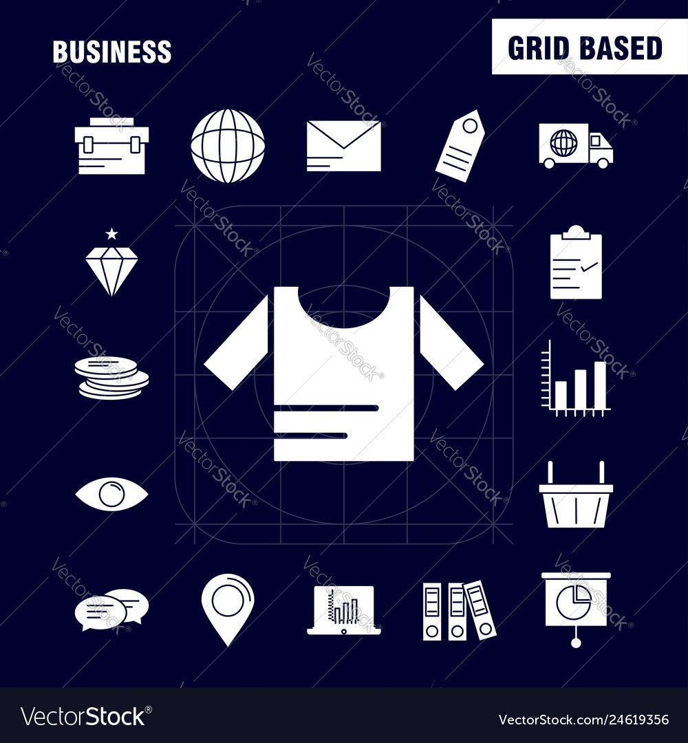 Business solid glyph icon for web print