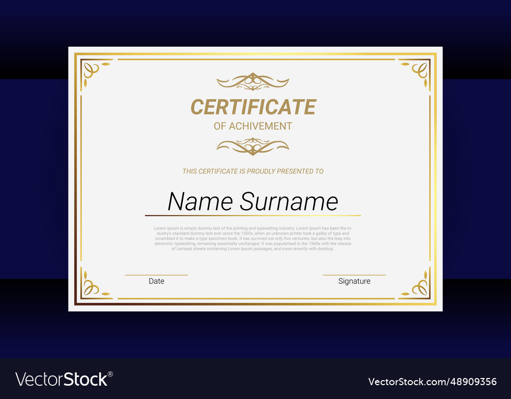 Certificate template elegant element for diploma Vector Image