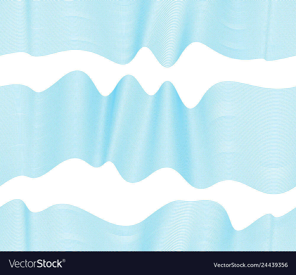 Chaotic waves seamless pattern curve lines vector image Chaotic waves seamless pattern curve lines