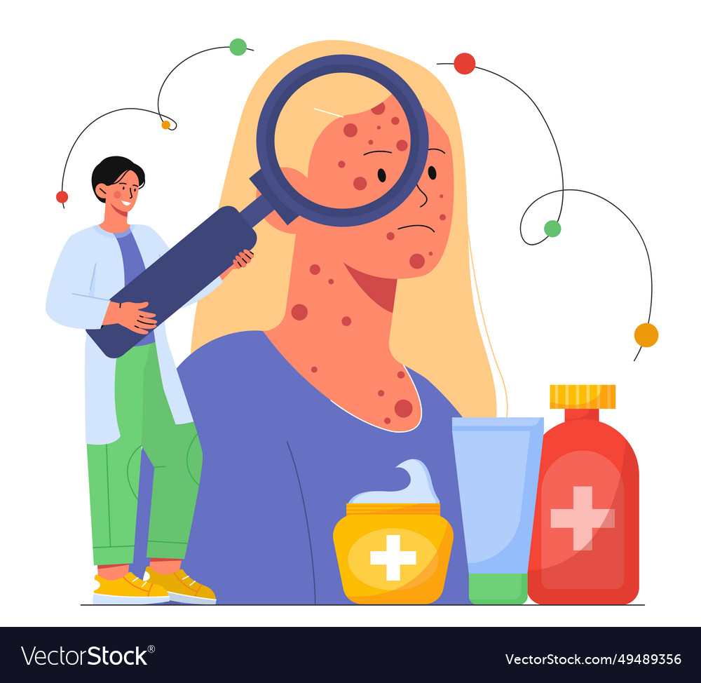 Dermatologist with client concept