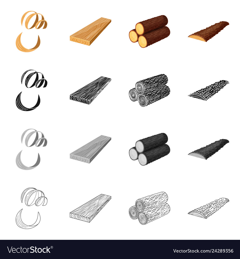 Design of tree and raw symbol set vector image Design of tree and raw symbol set