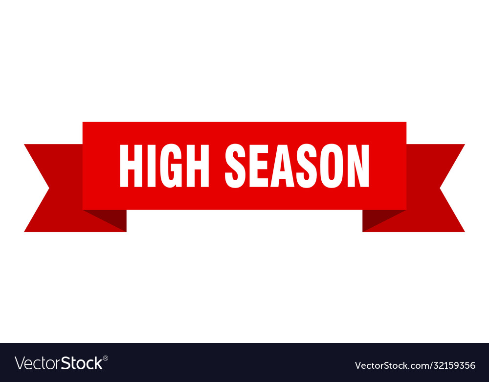 High season ribbon isolated band sign