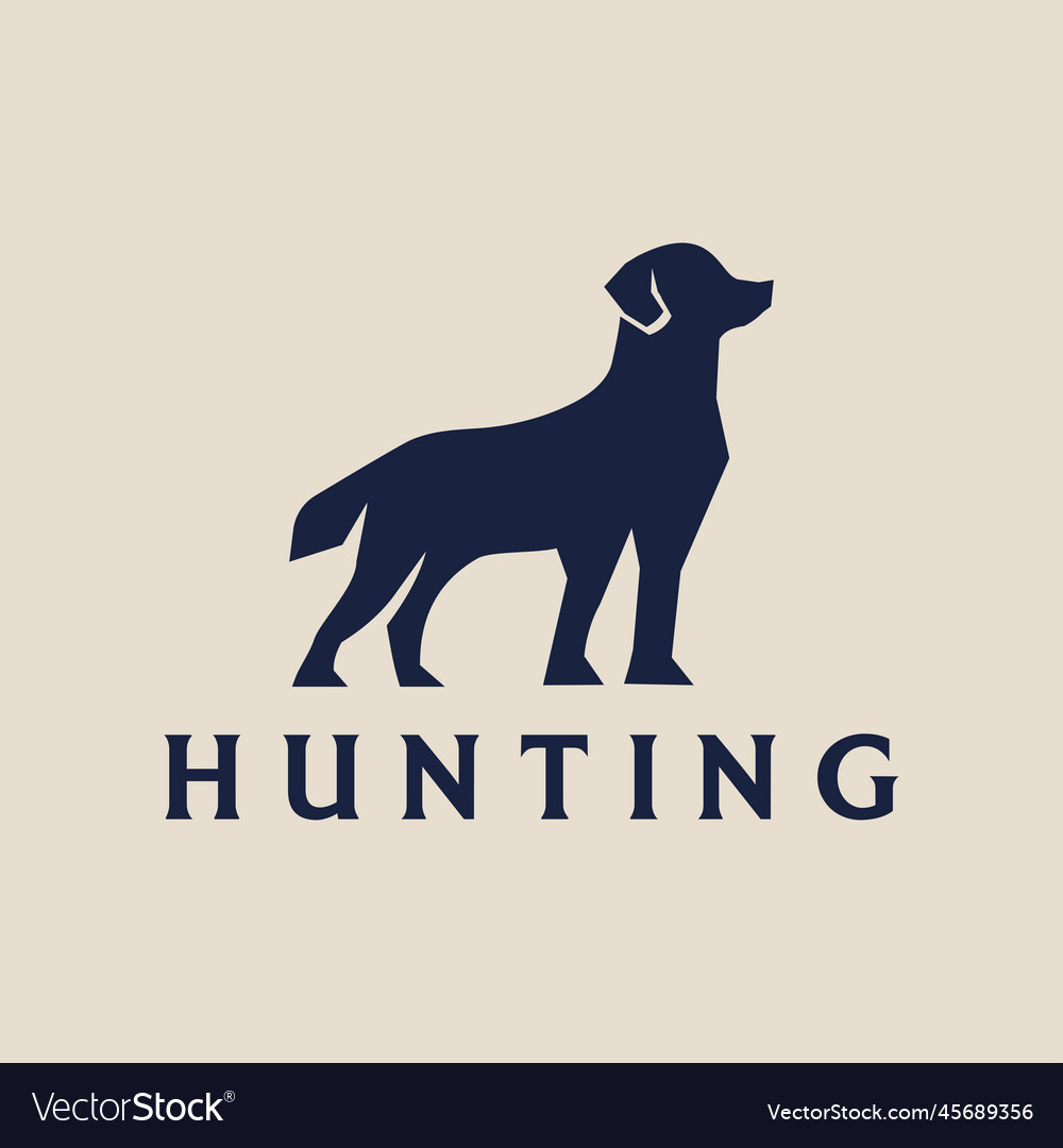 Hunting dog silhouette logo template