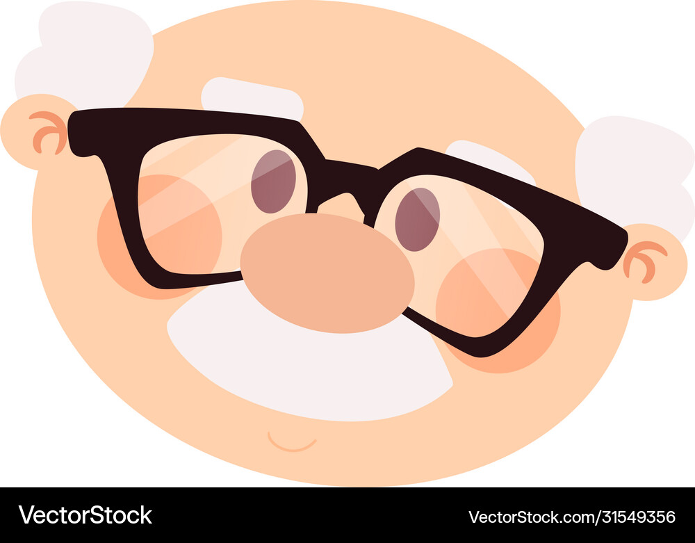 Isolated Old Man Portrait Royalty Free Vector Image