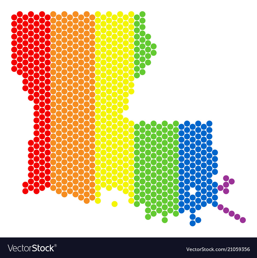 Lgbt spectrum pixel louisiana state map