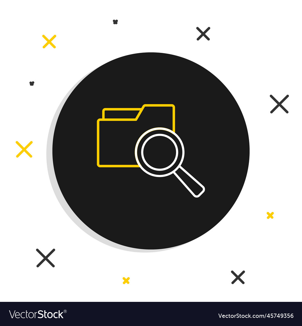 Line search concept with folder icon isolated vector image Line search concept with folder icon isolated