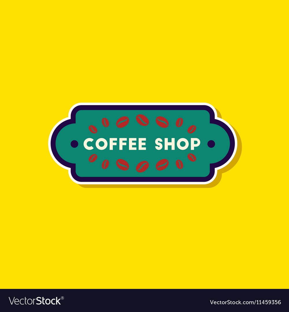 Paper sticker on stylish background coffee shop