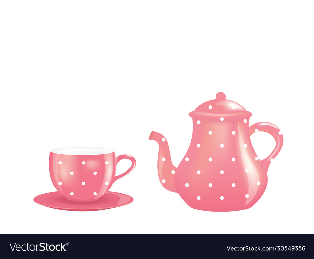 Pink Tea Set with Dots