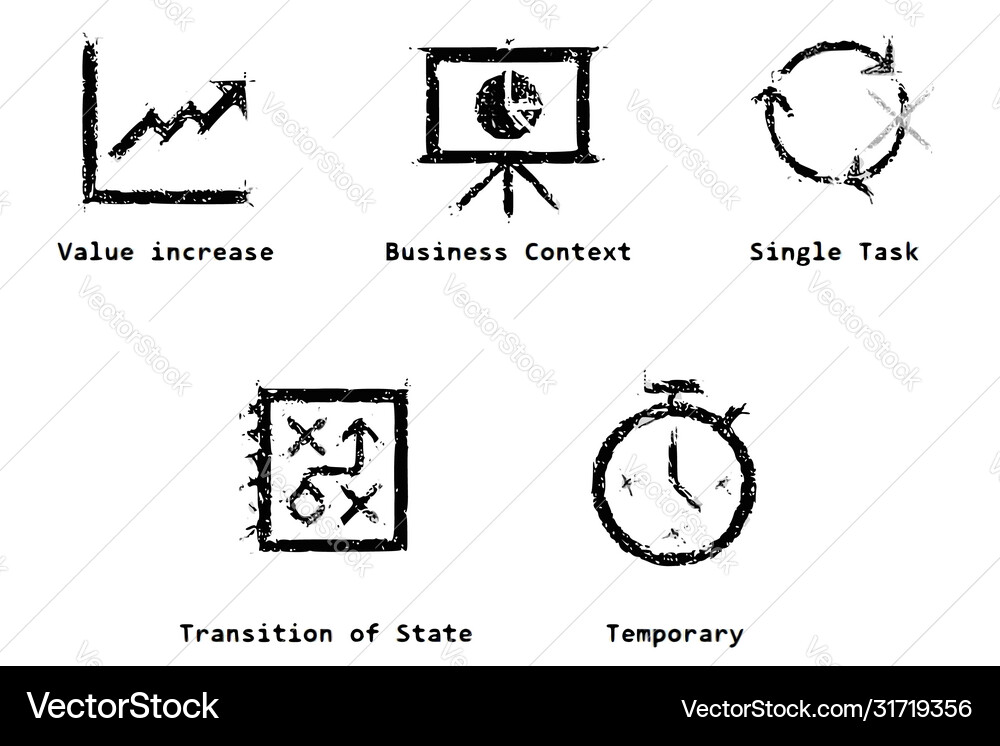 Project Key Features Vector Project characteristics Royalty Free Vector Image