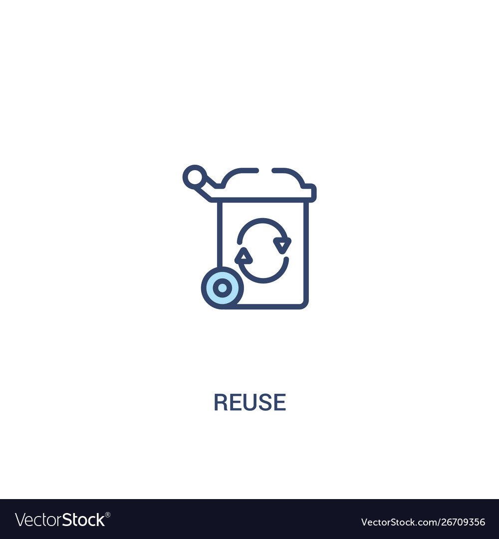 Reuse concept 2 colored icon simple line element Vector Image Reuse concept 2 colored icon simple line element