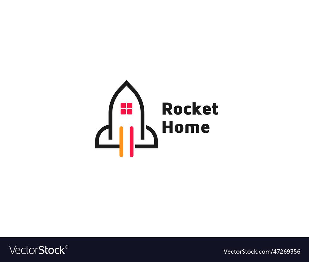 Rocket logo with house design