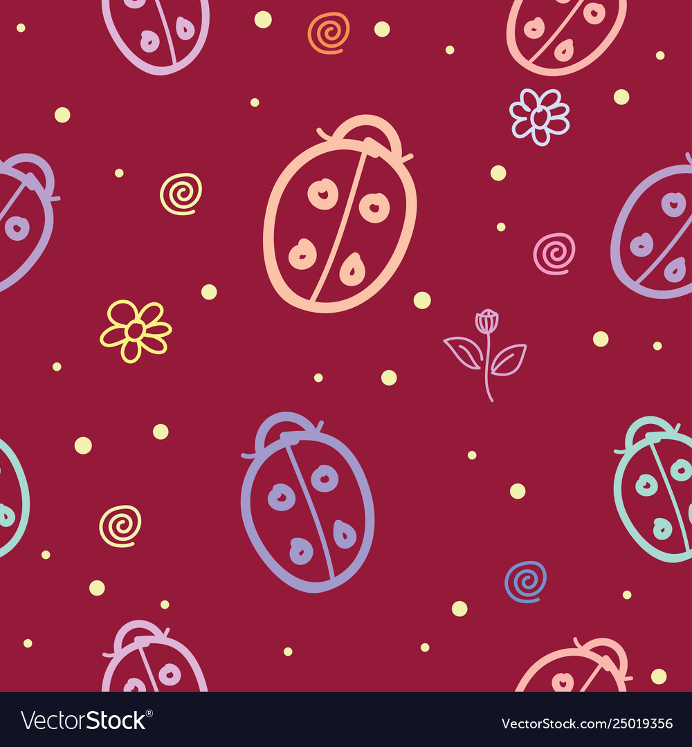 Seamless pattern with motifs various insects vector image Seamless pattern with motifs various insects