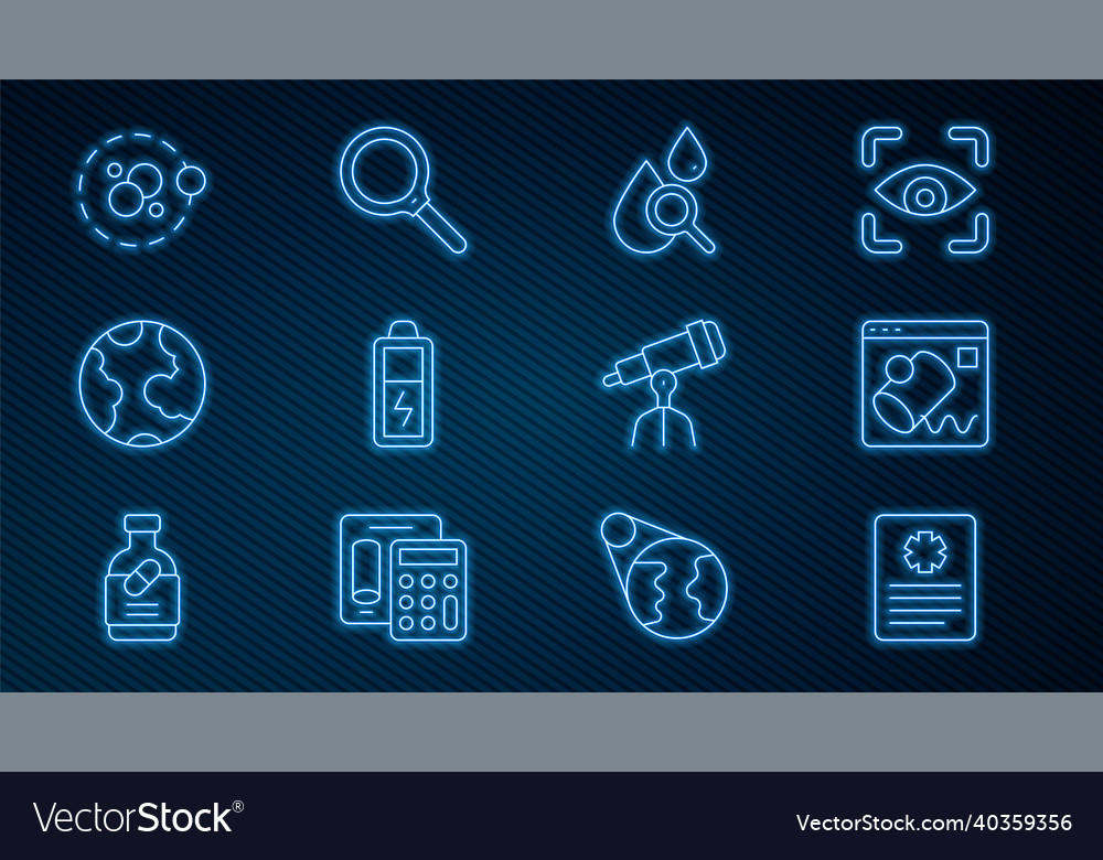 Set line patient record data visualisation drop vector image Set line patient record data visualisation drop