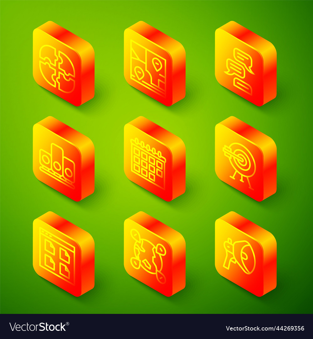 Set line piece of puzzle folded map with location vector image Set line piece of puzzle folded map with location