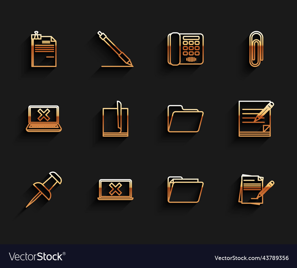 Set line push pin laptop and cross mark on screen vector image Set line push pin laptop and cross mark on screen