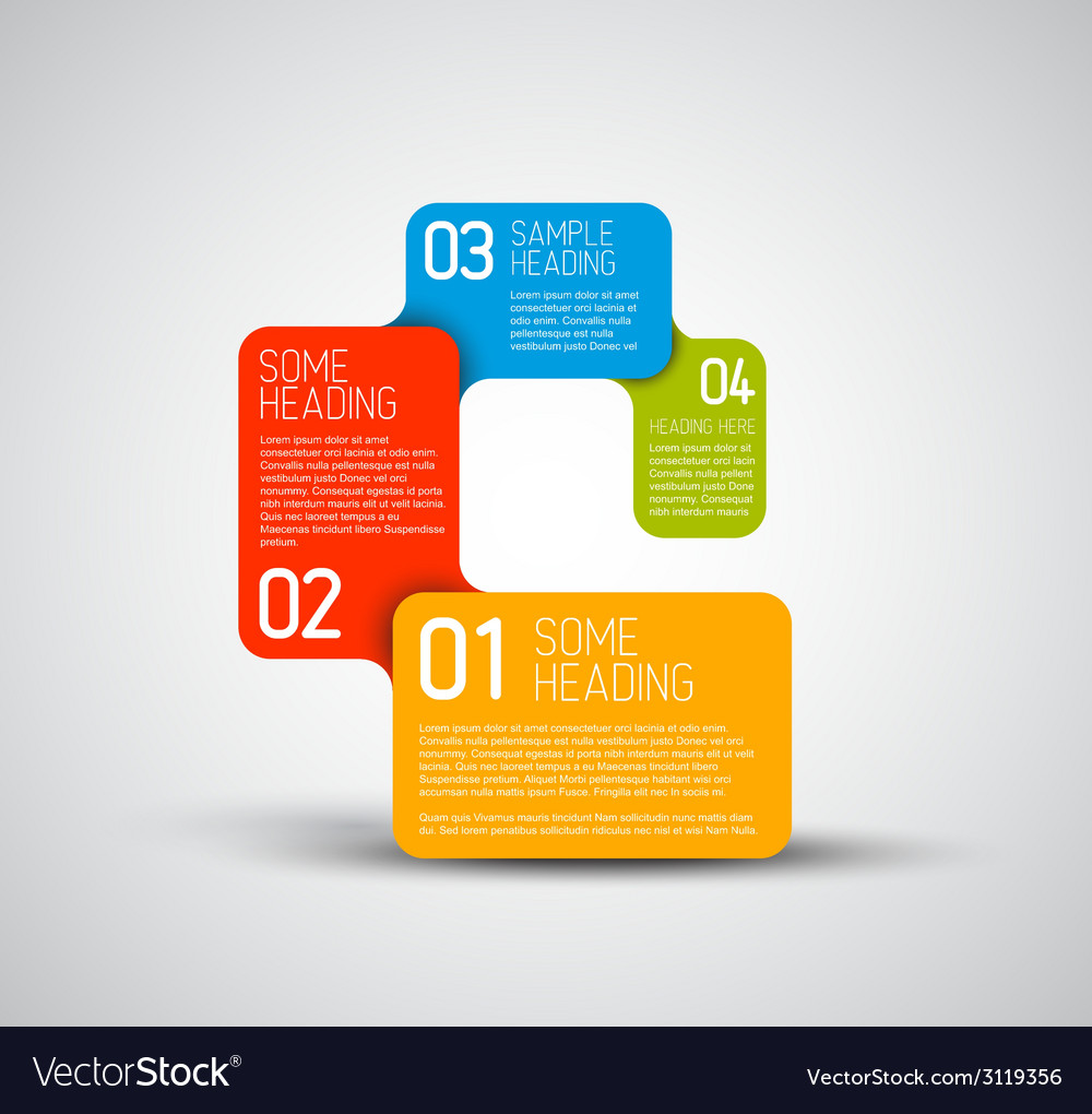 Set of colorful steps template